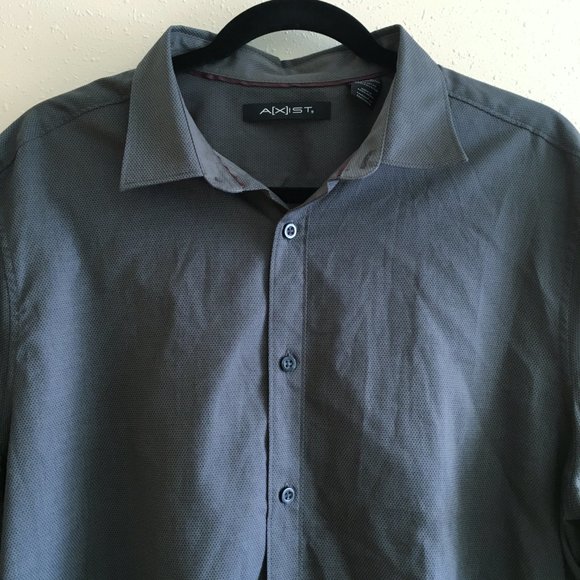 A(x)ist Gray Dot Long Sleeve XL Button Men’s Top - Picture 3 of 12